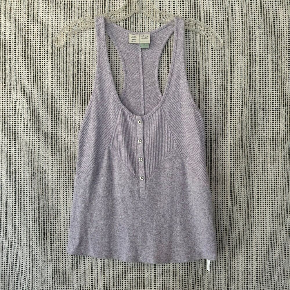 Saturday Sunday by Anthropologie Lucie Lilac Sweater Racerback Tank, Size XS